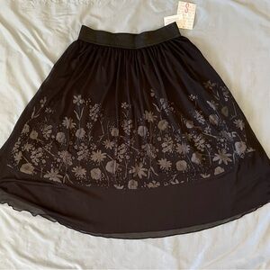 LuLaRoe Black Floral Lola Skirt